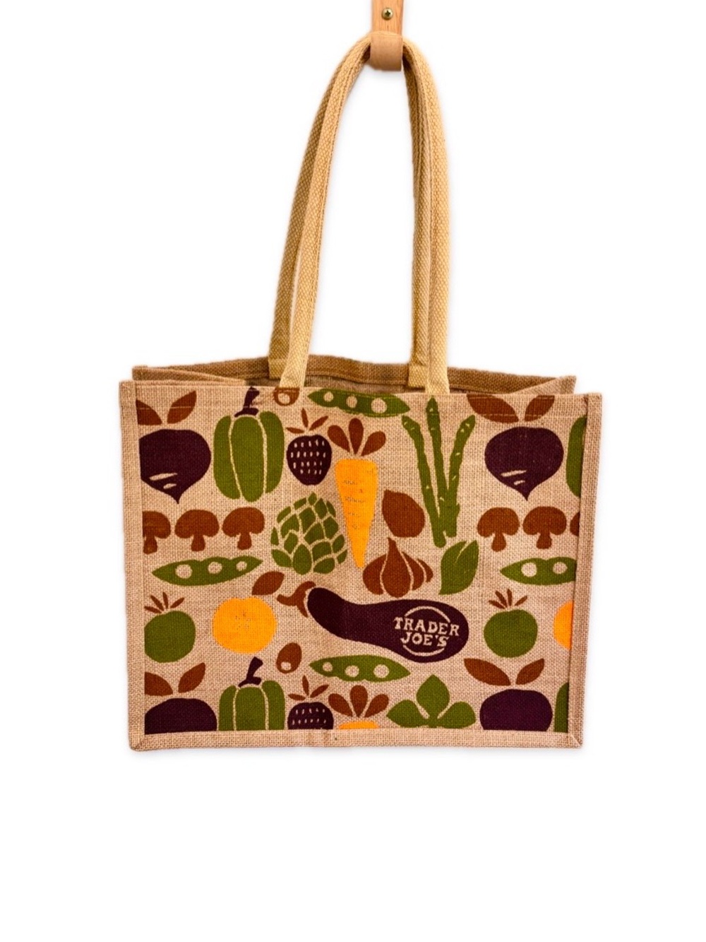 Trader Joe’s Jute Vegetable Tote Bag OG Vintage Veggie 2010s